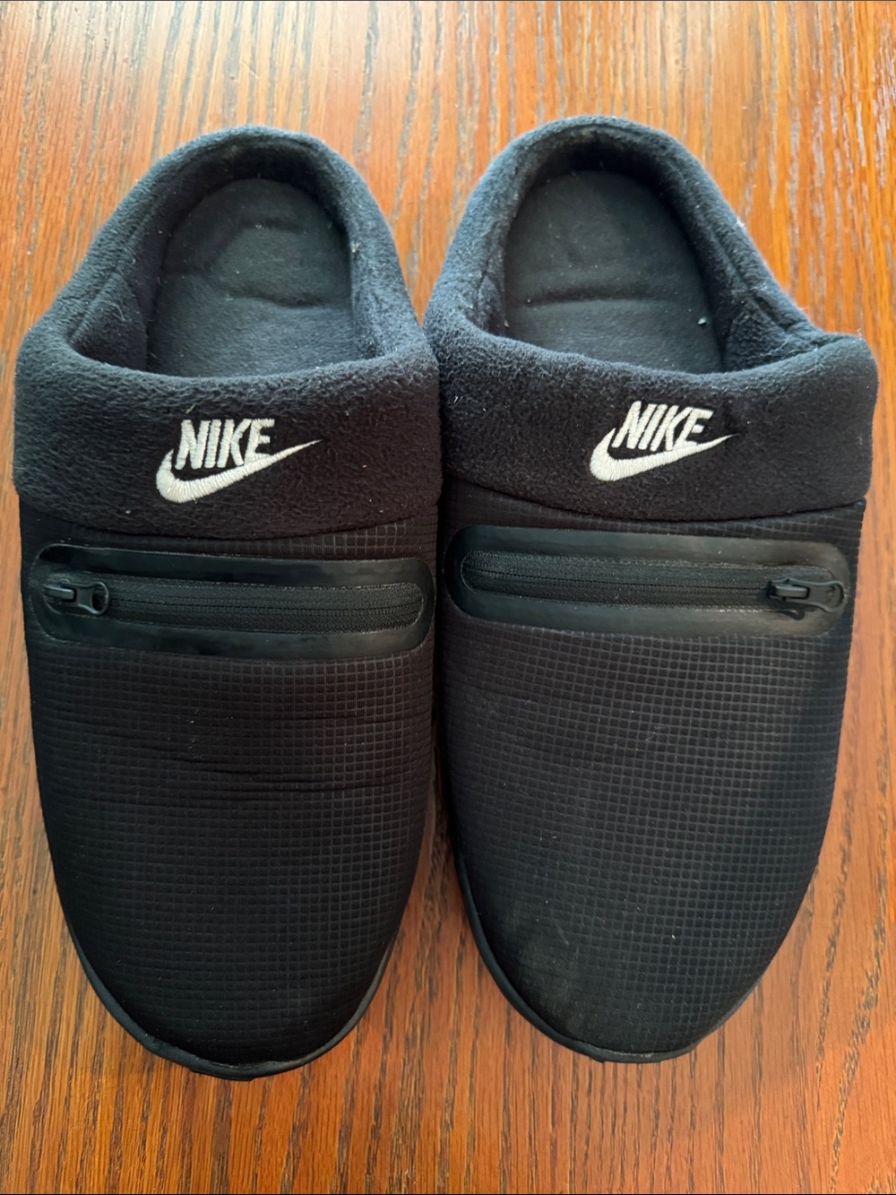 Nike Men's Black Slip-On Zippered Casual Slippers
